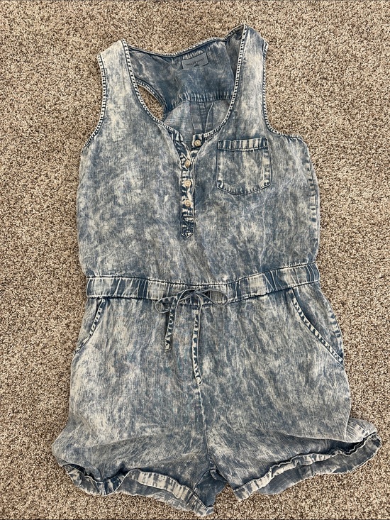 Vici Other - Vici Blue Mineral Wash Denim Romper
